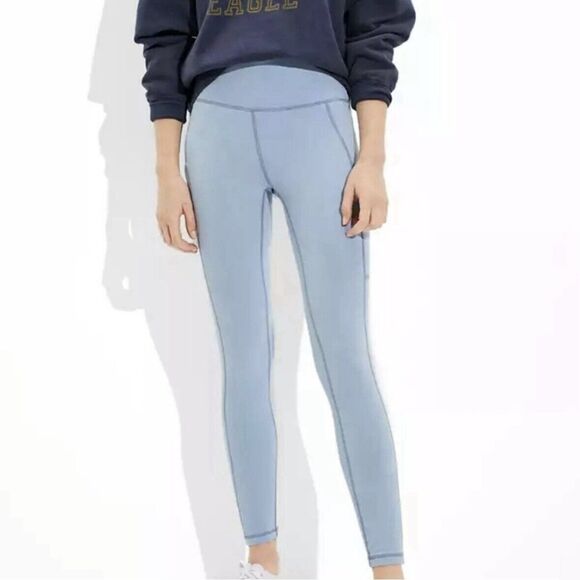 NWT American Eagle Everything Pocket High Rise Leggings Light Blue XS - Picture 1 of 10